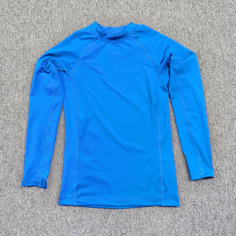 O'rageous Boys Small Blue UPF 50 Rash Guard Long Sleeve Swim Shirt Surf Athletic